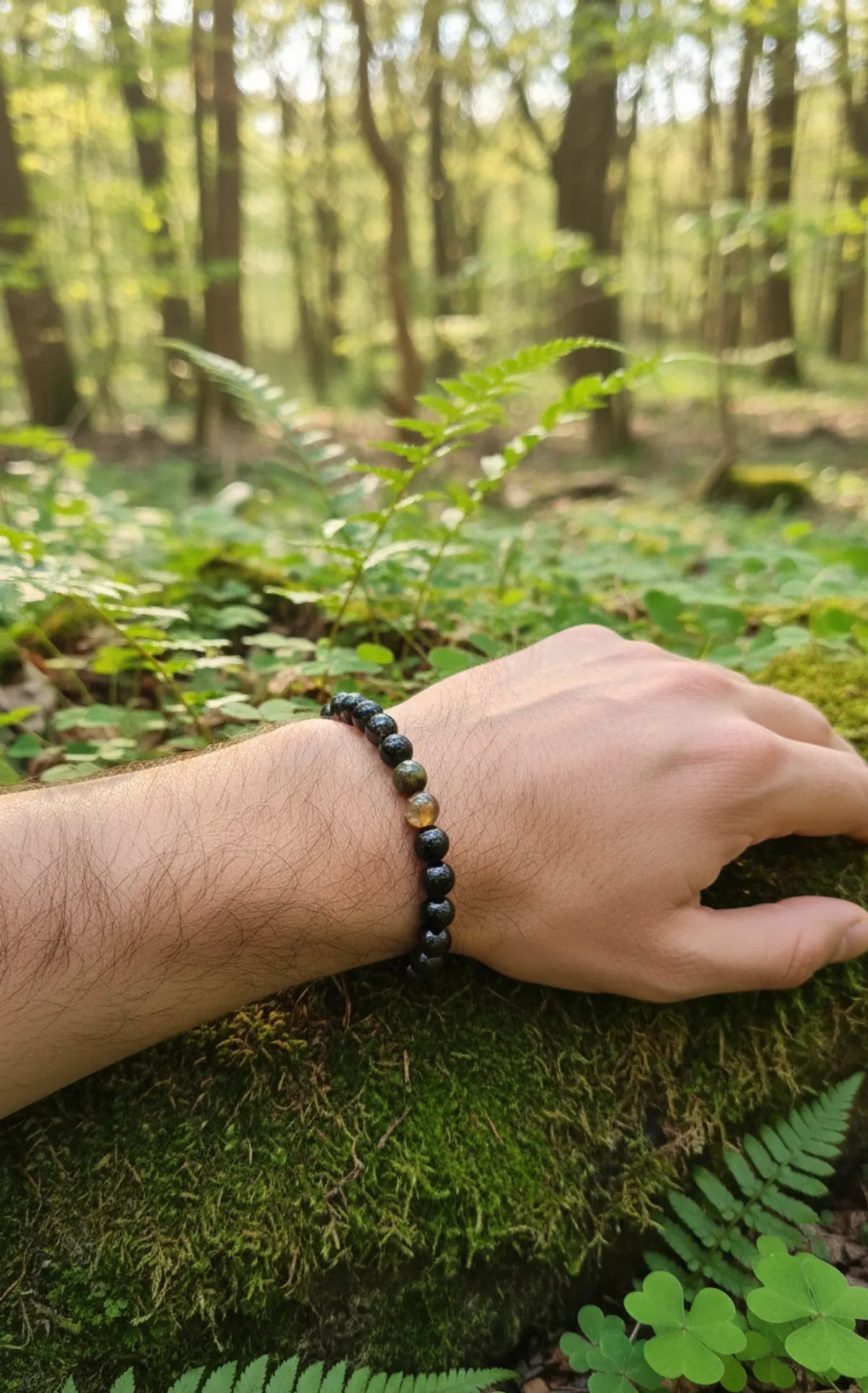 Charcoal Premium Sulemani Crystal Bracelet Men & Women