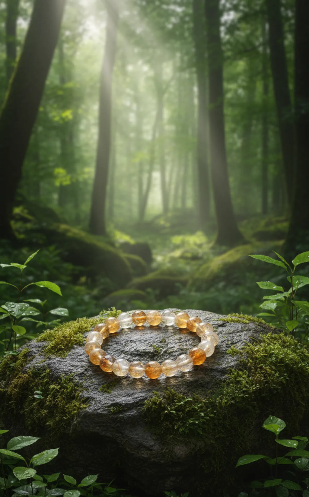 Golden Yellow Premium Citrine Crystal Bracelet Men & Women