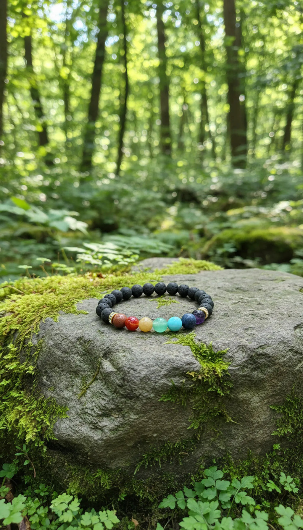 Multicolor Premium Lava Chakra Crystal Bracelet Men & Women