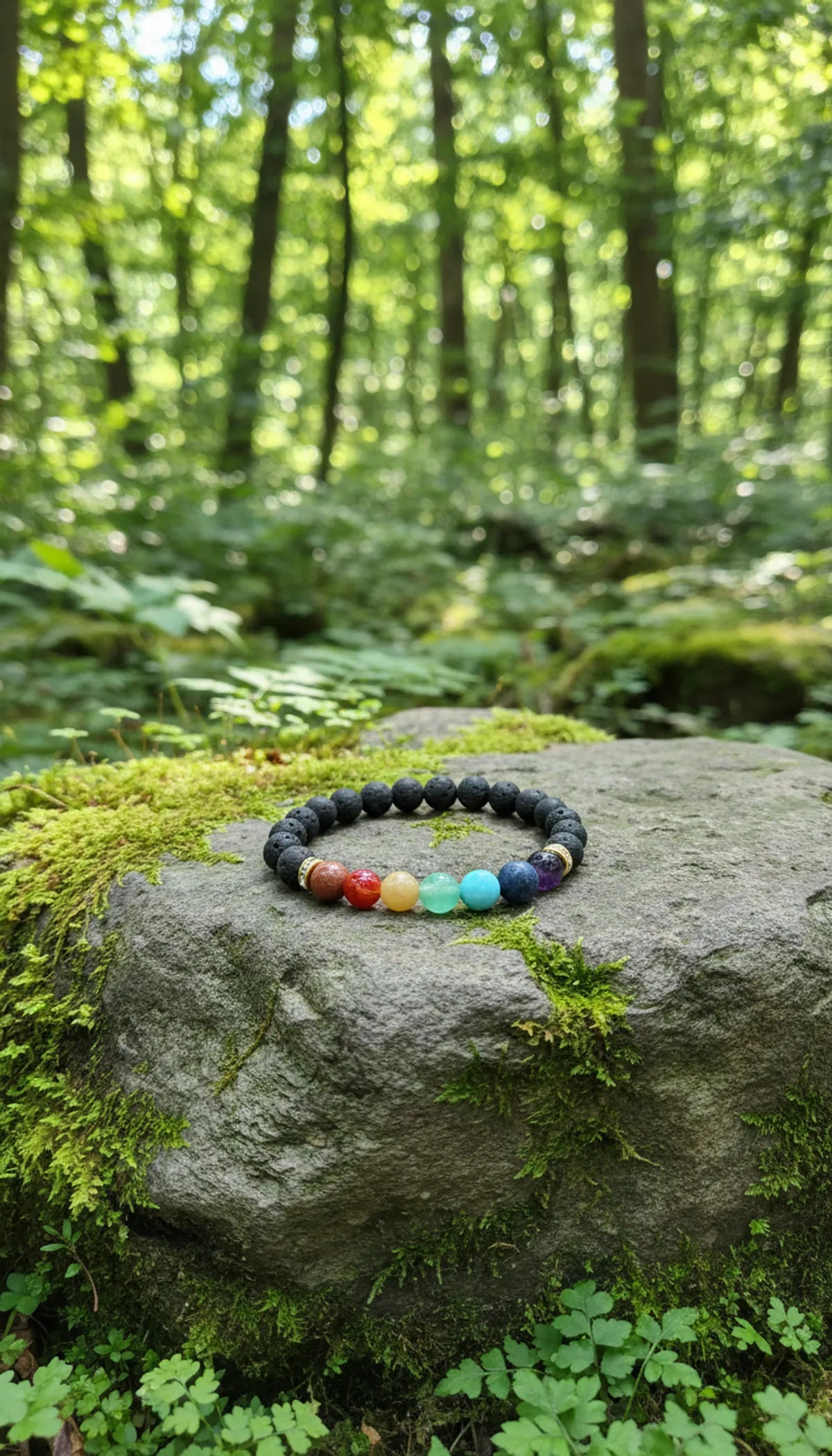 Multicolor Premium Lava Chakra Crystal Bracelet Men & Women