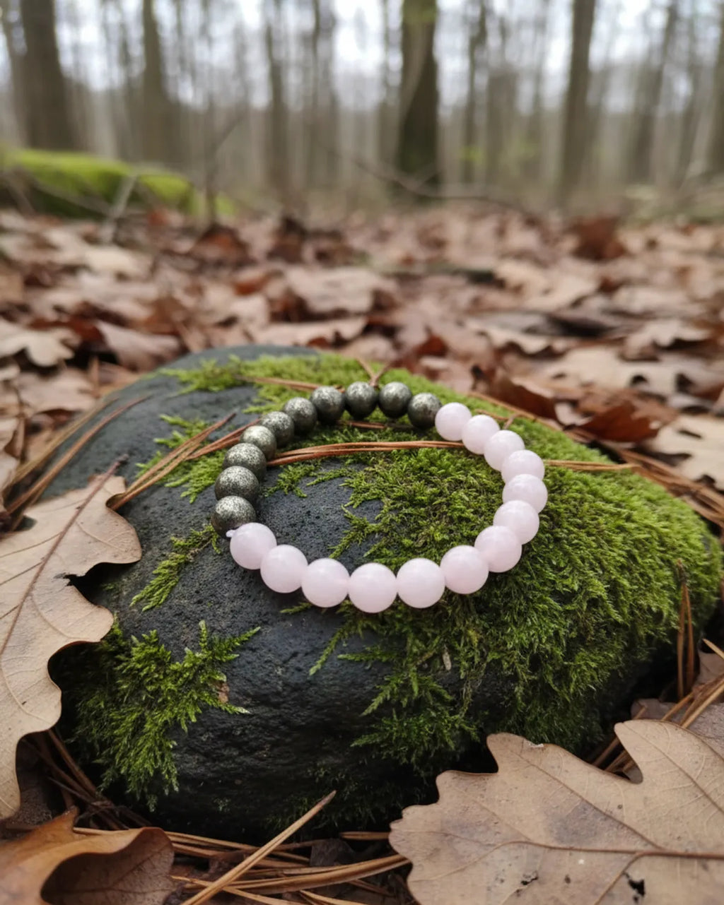 Rose Quartz Premium Pyrite Crystal Bracelet Men & Women