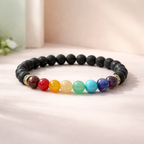 Multicolor Premium Lava Chakra Crystal Bracelet Men & Women
