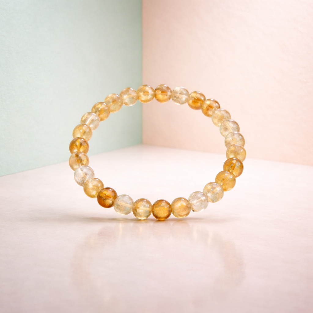 Golden Yellow Premium Citrine Crystal Bracelet Men & Women
