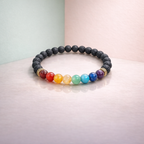Multicolor Premium Lava Chakra Crystal Bracelet Men & Women